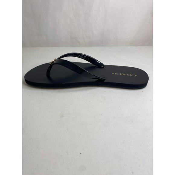 Womens Coach Zayn Black Flip Flop Sandals Size Large 9 10 Rubber Coated - Picture 8 of 14